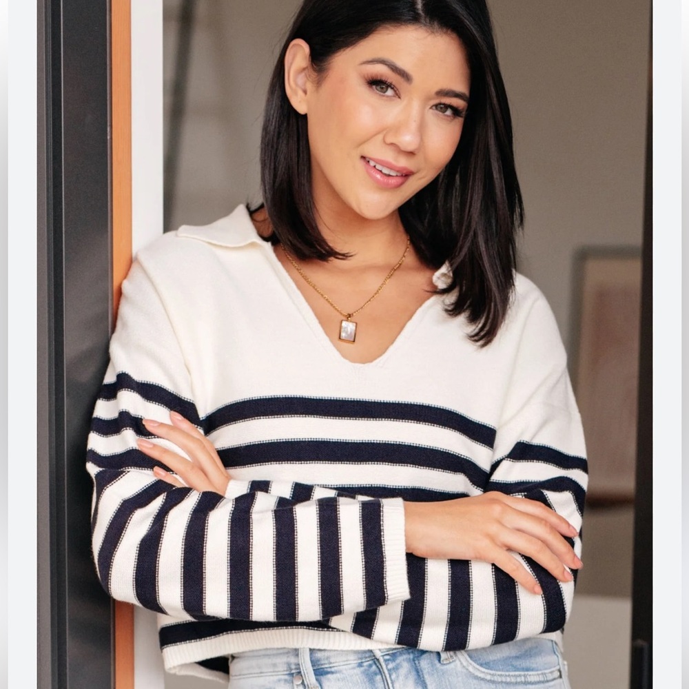 Memorable Moments Oversized Striped Sweater - White